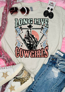 *RTS 10-12 Bus Days* Long Live Cowgirls Western Tan Tee