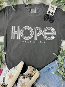 *SP* HOPE Psalm 42:5 Pepper Comfort Color Tee