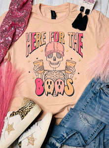 Here For The Boos Peach Tee