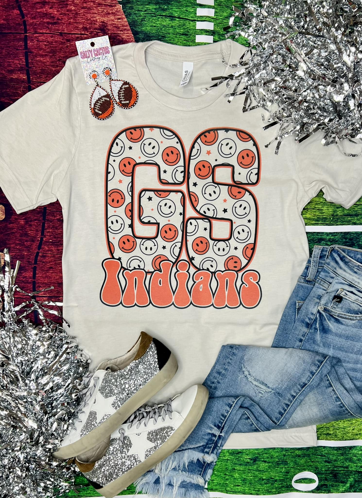 Smile Background Tan Tee