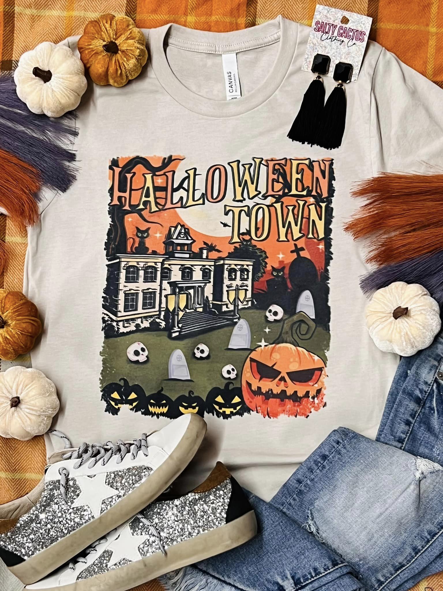 Halloweentown Spooky House Tan Tee