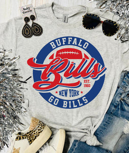 Bills Go Bills Circle Ash Grey Tee