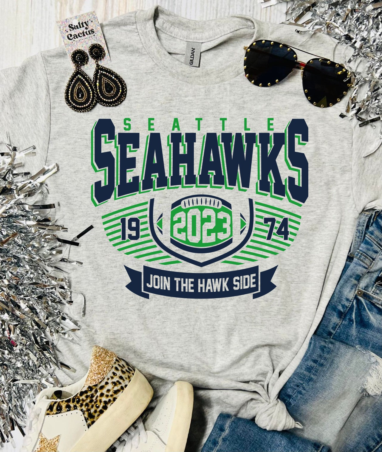 Seattle Joining The Hawk Side Ash Grey Tee