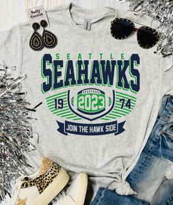 Seattle Joining The Hawk Side Ash Grey Tee