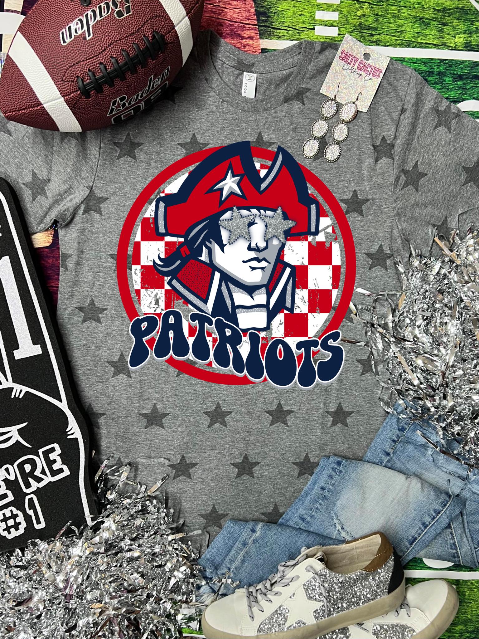 *DTG* Patriots Head Grey Star