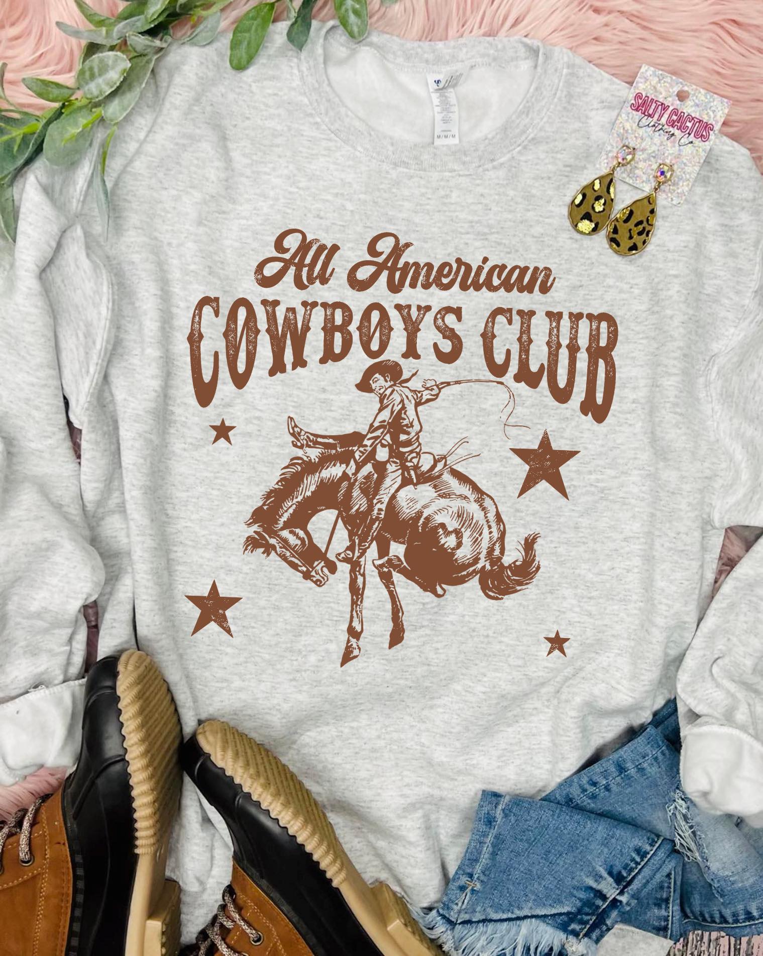 All American Cowboys Club Ash Grey Sweatshirt