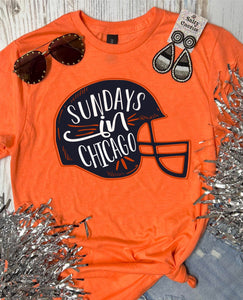 *DTG* Helmet Sundays In Chicago Orange Tee