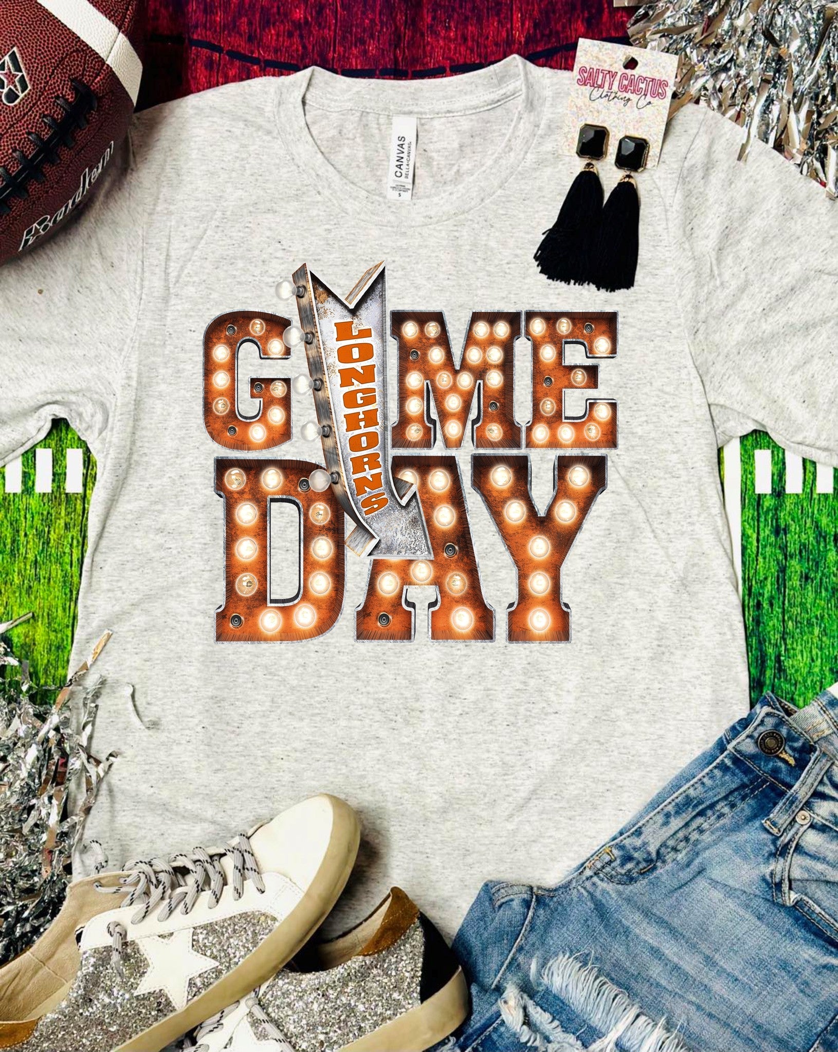 Game Day Marquee Longhorns Triblend Bella Tee