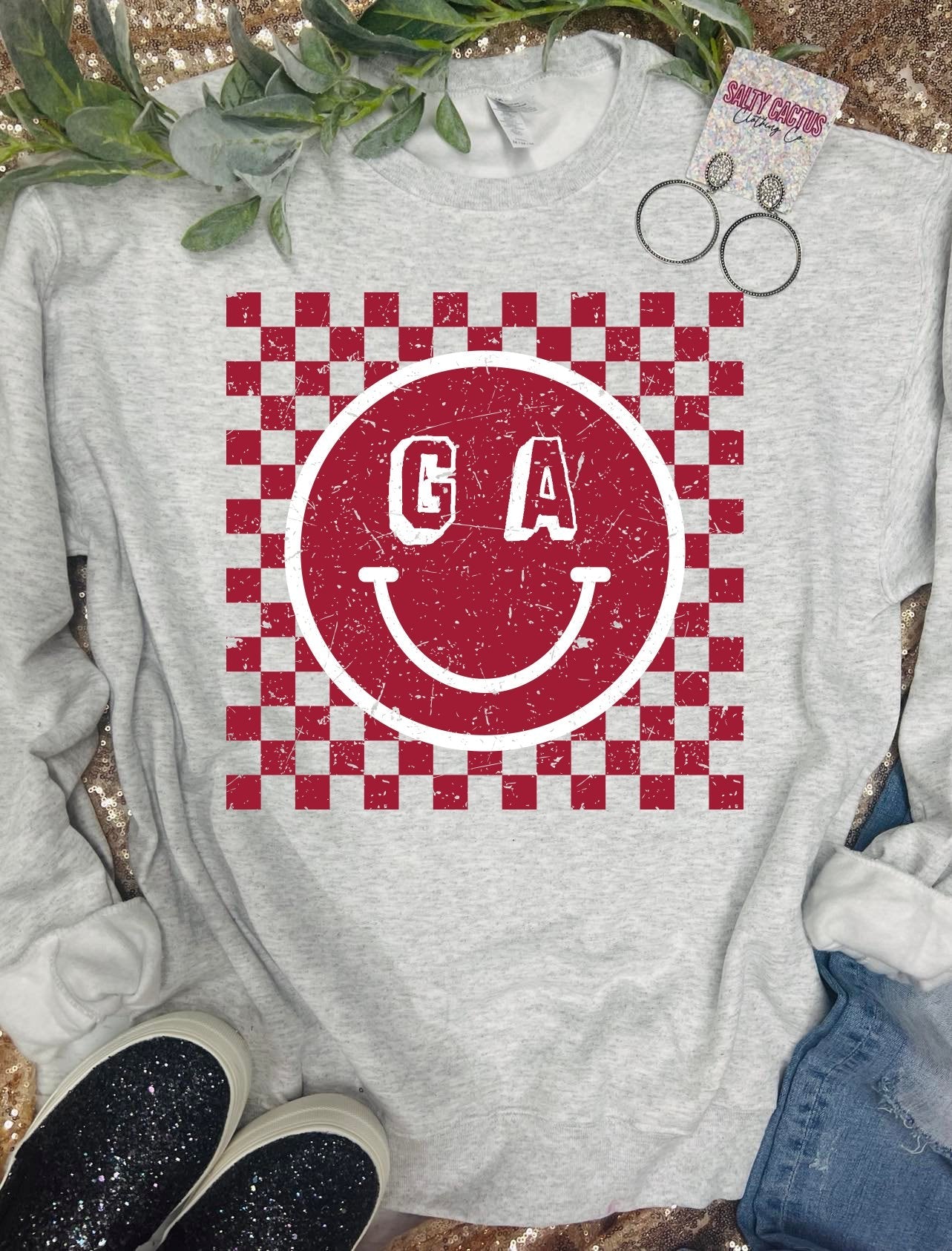 GA Checkered Ash Grey Sweatshirt