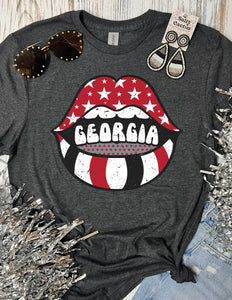 *DTG* Georgia Lips Dark Grey Tee