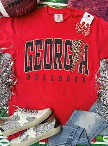 *DTG* Leopard Bolt Georgia On Red Comfort Color