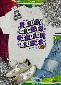 Friday Nights Stadium Lights Retro Football Ash Grey Tee