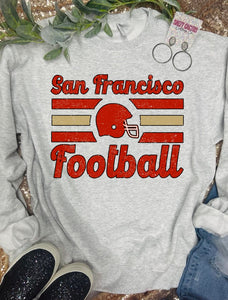 San Fran Football Stripes Ash Grey Sweatshirt