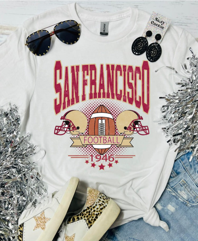 San Fran Football Retro White Tee