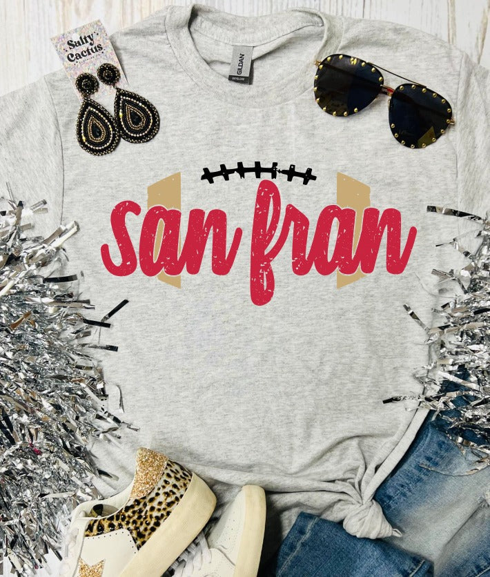 San Fran Stitches Ash Grey Tee