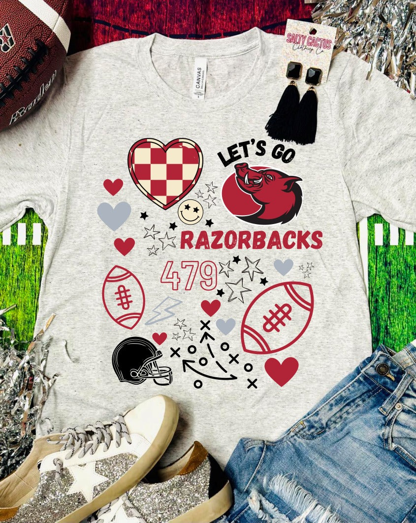 479 Razorbacks Ash Triblend Tee