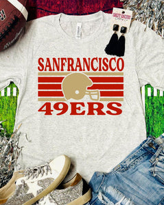 San Fran Stripes Retro Ash Triblend Tee