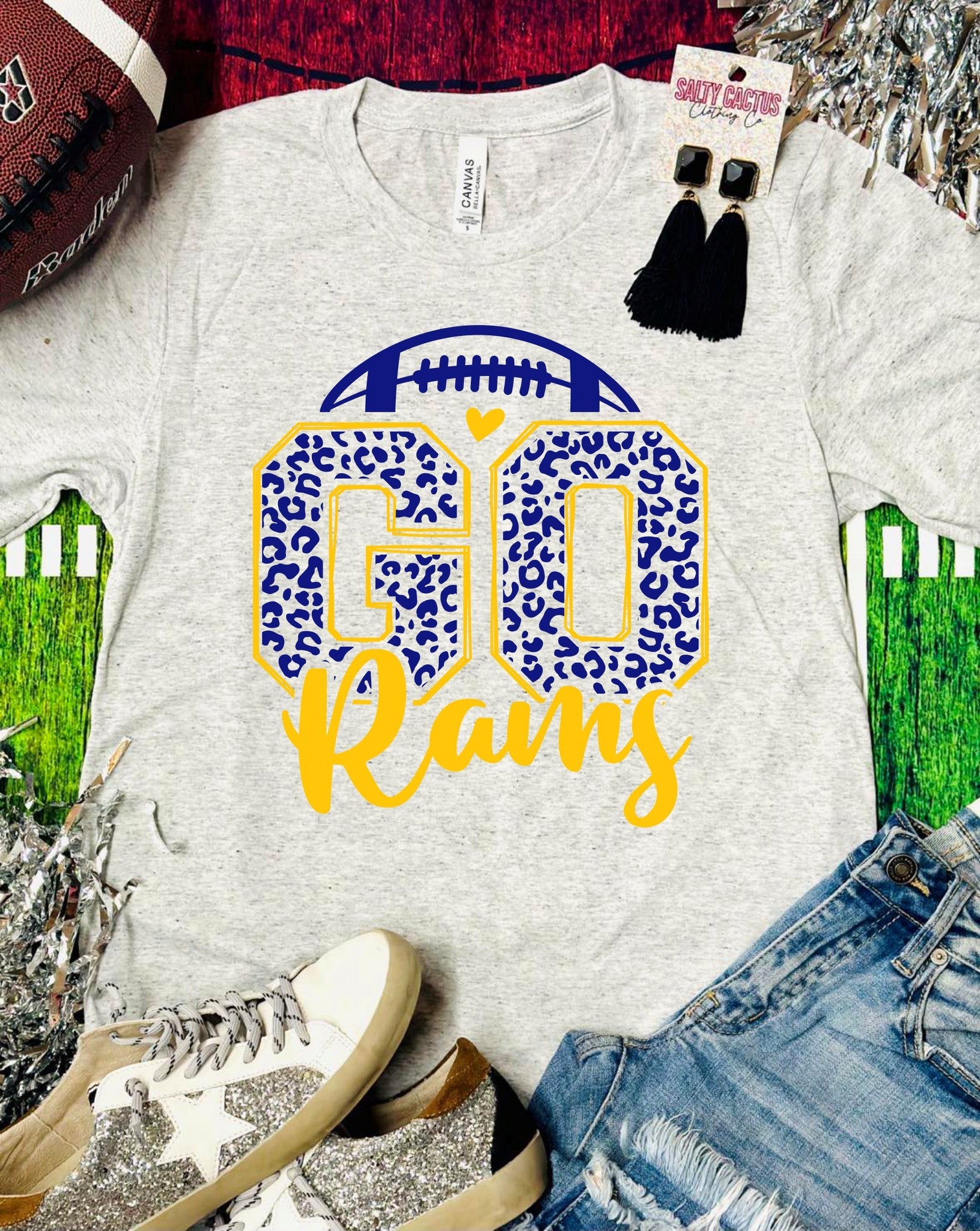 Go Rams Leopard Ash Tee