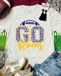 Go Rams Leopard Ash Tee