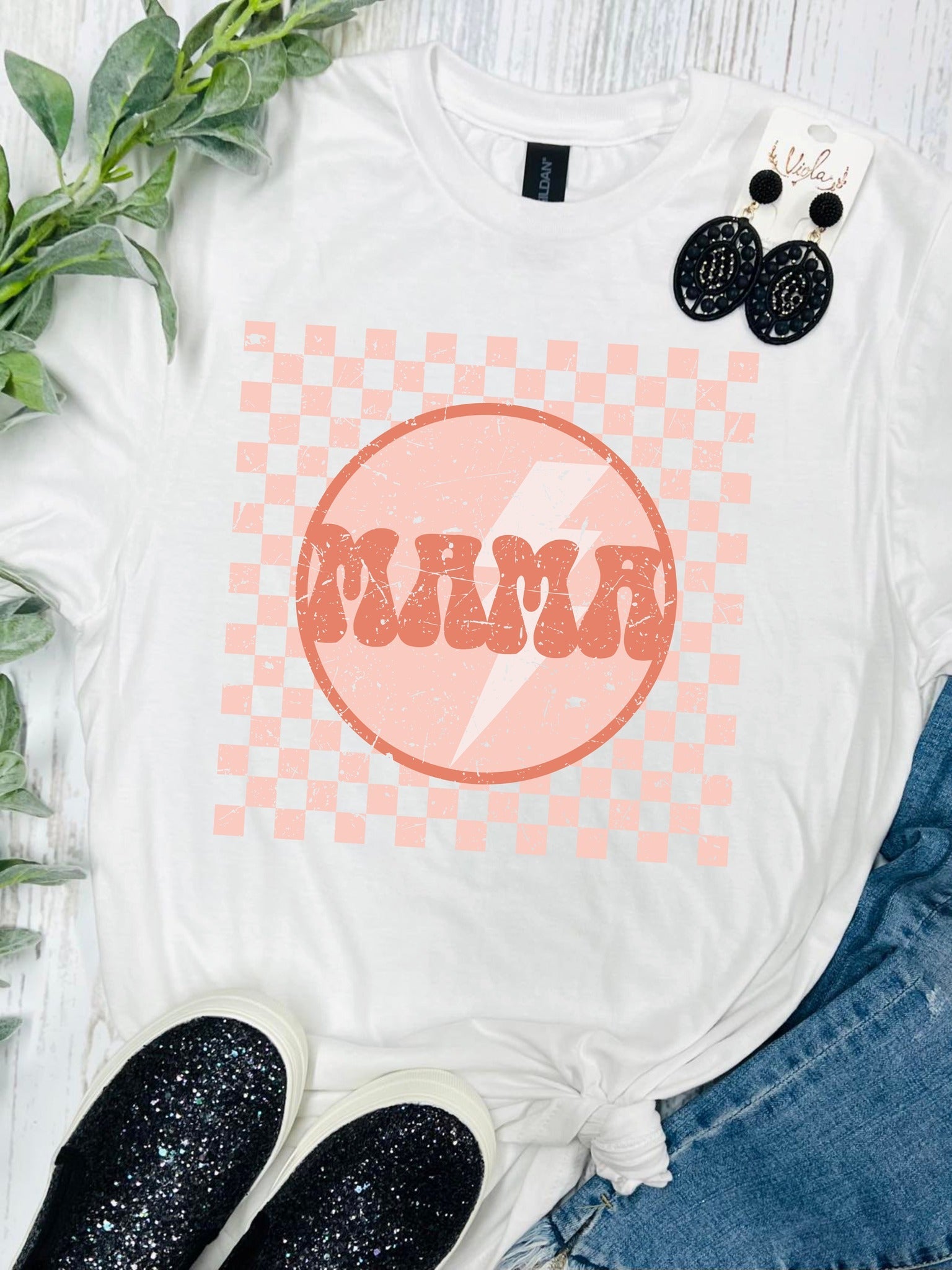 *RTS 5-7 Bus Days* Mama Peach Circle White Tee