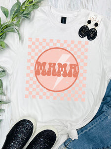 *RTS 5-7 Bus Days* Mama Peach Circle White Tee