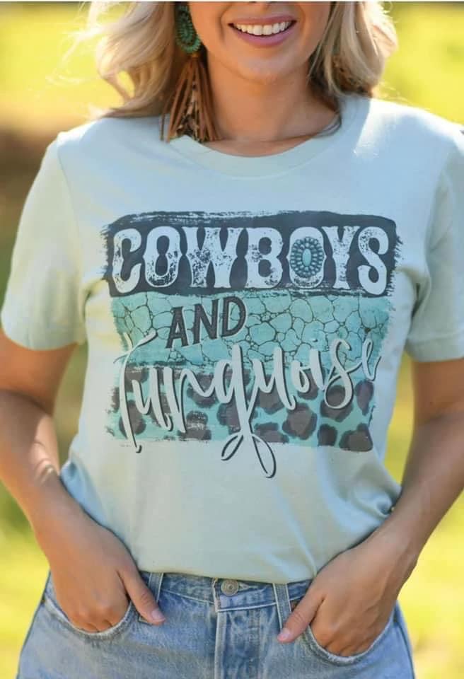 *RTS 5-7 Bus Days* Cowboys and Turquoise Dusty Blue Bella