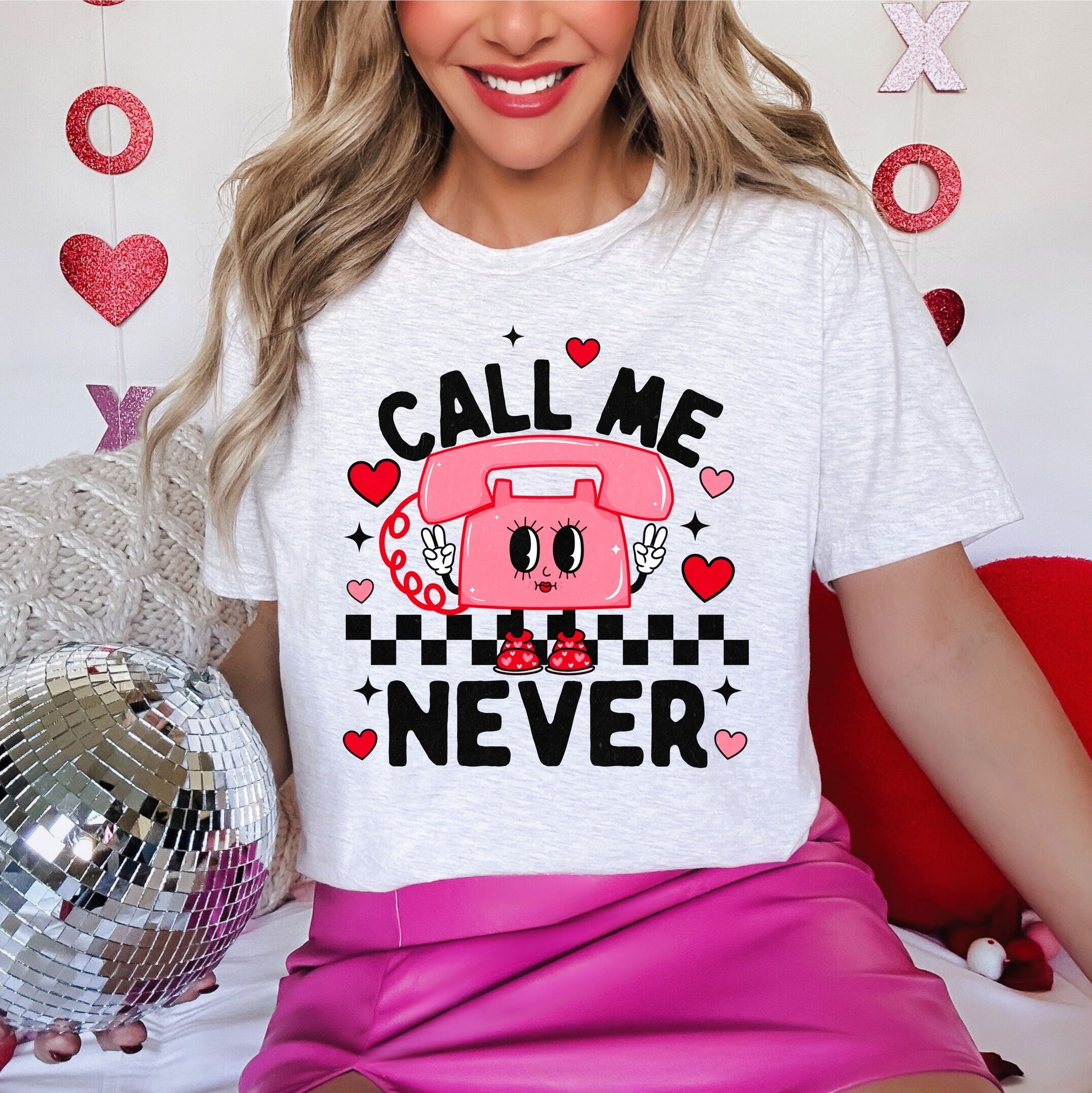 Call Me Never Ash Grey Tee