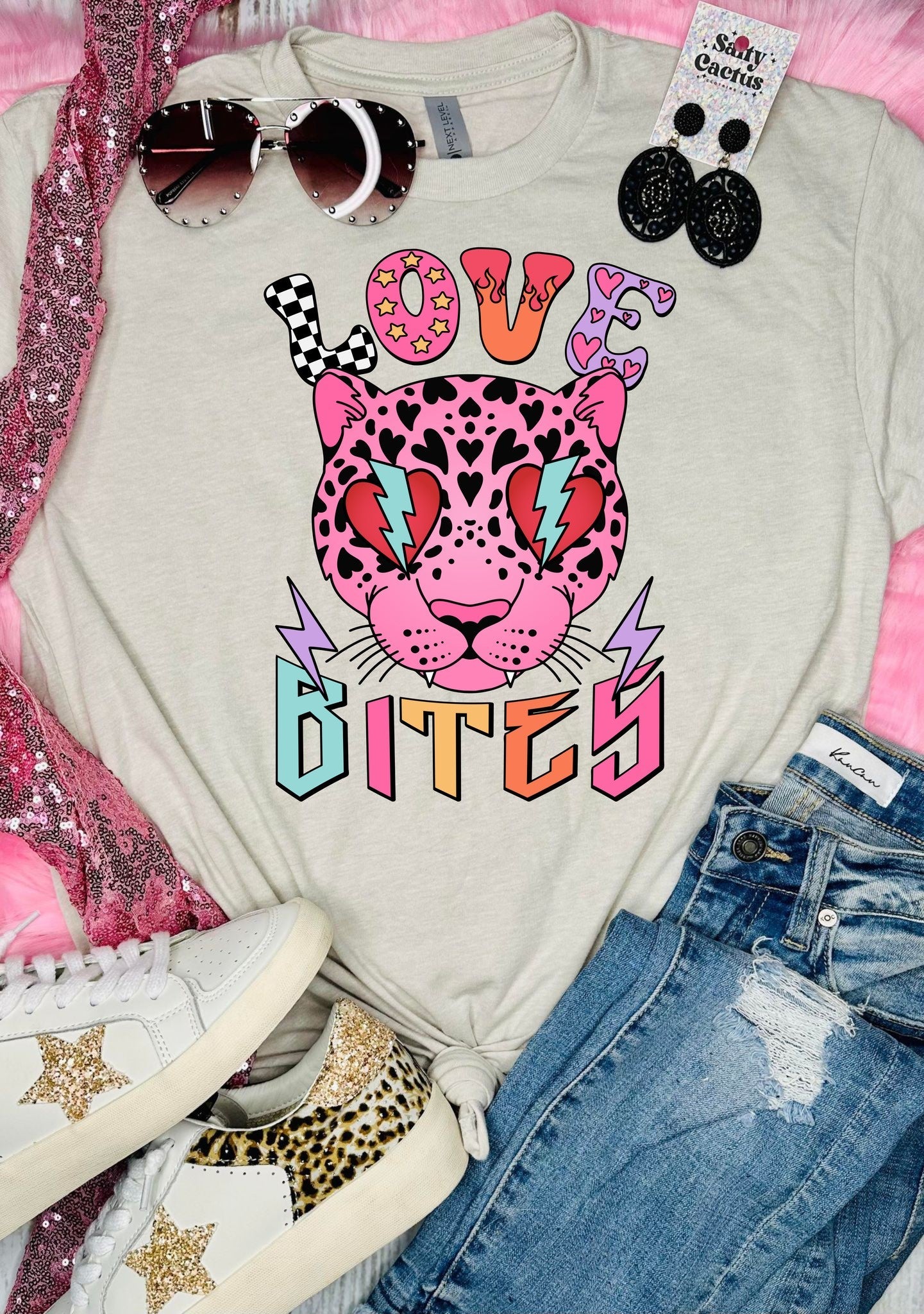 RTS Love Bites Neon Tiger Tan Tee