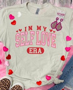 *RTS* In My Self Love Era Heart Arch Tan Tee