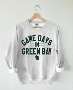 Gamedays In Greenbay State Ash Grey Sweatshirt