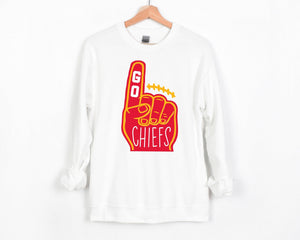 Go Chiefs Megaphone White Sweatshirt