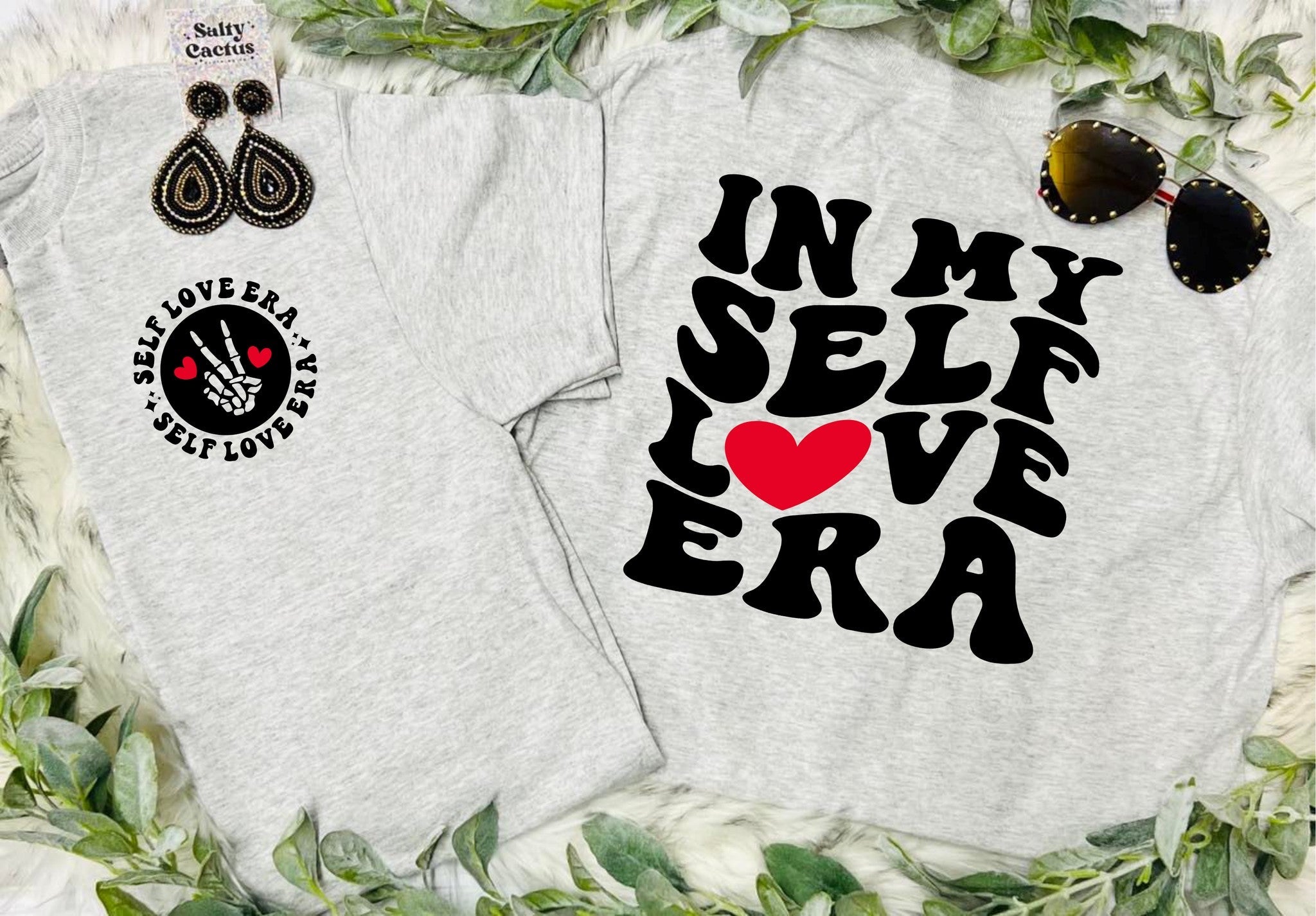 RTS In My Self Love Era Front and Back Ash Tee