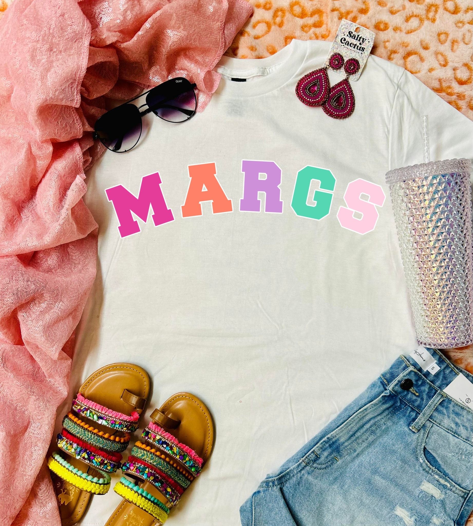 *$9.99 Margs Colorful Arch White Tee