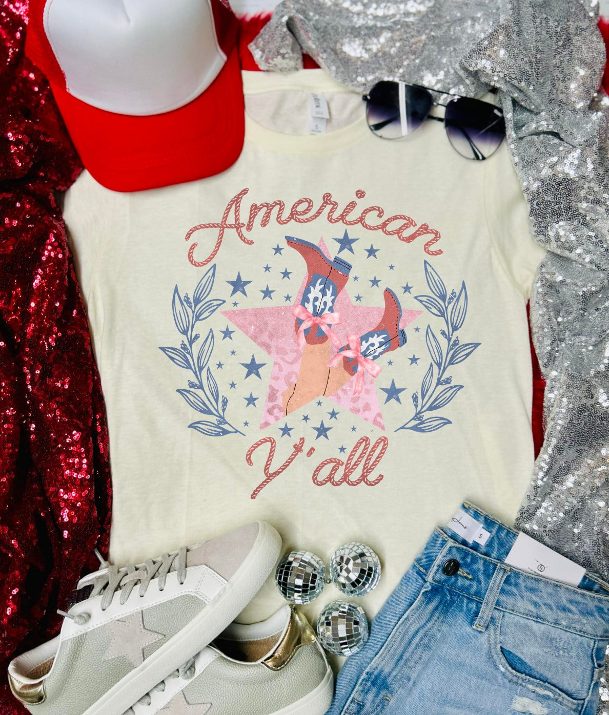 *DTF* American Y'all Ivory Tee