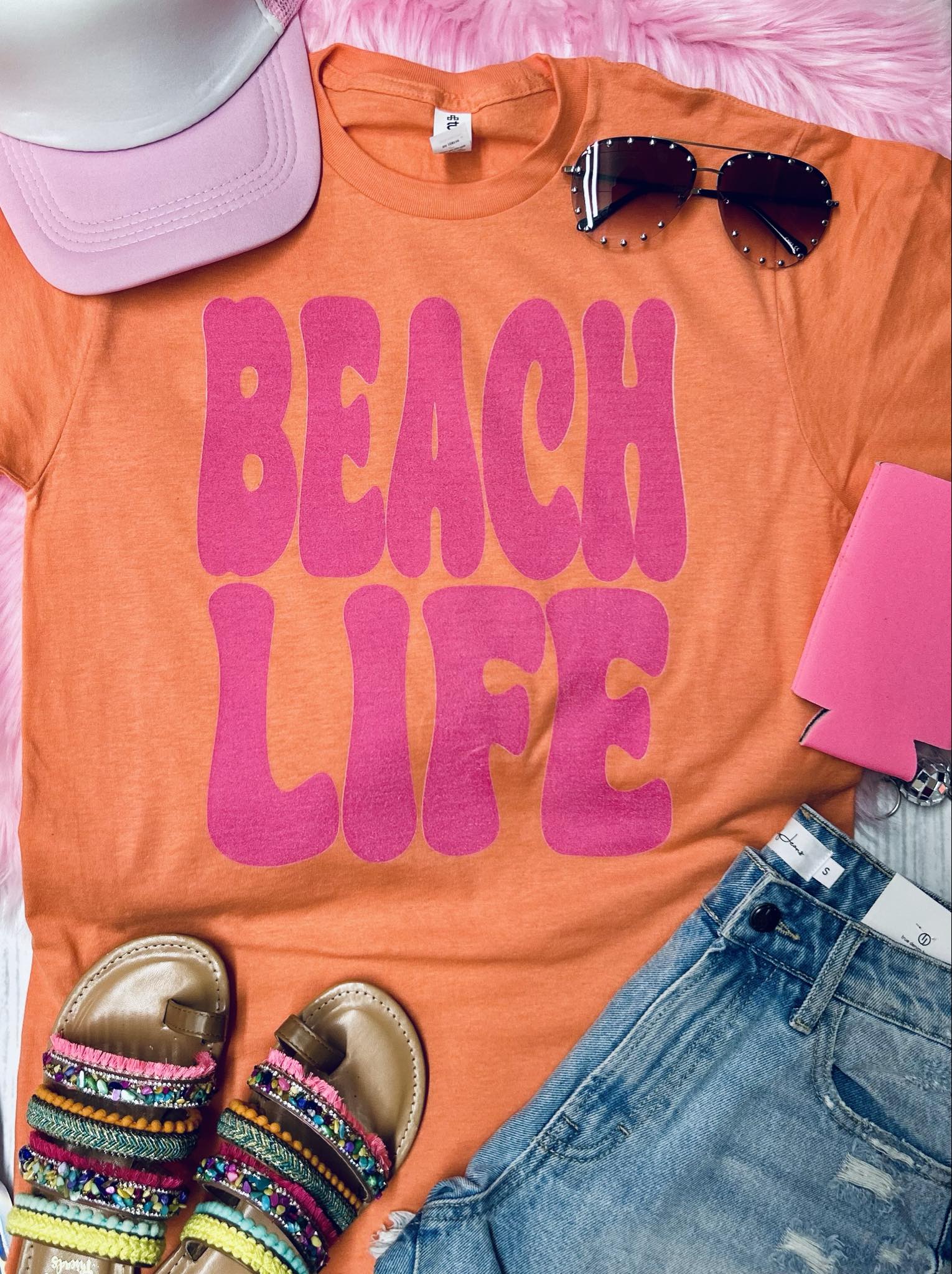 *DTG* Summer Life Neon Canteloup Tultex Tee