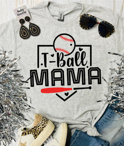 *Custom* T-ball Heart Name Ash Grey Tee
