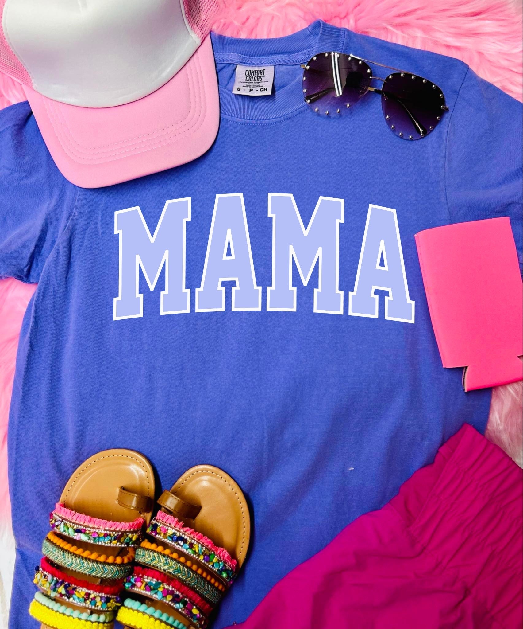 *DTF CUSTOM Two Toned Name Flo Blue Comfort Color