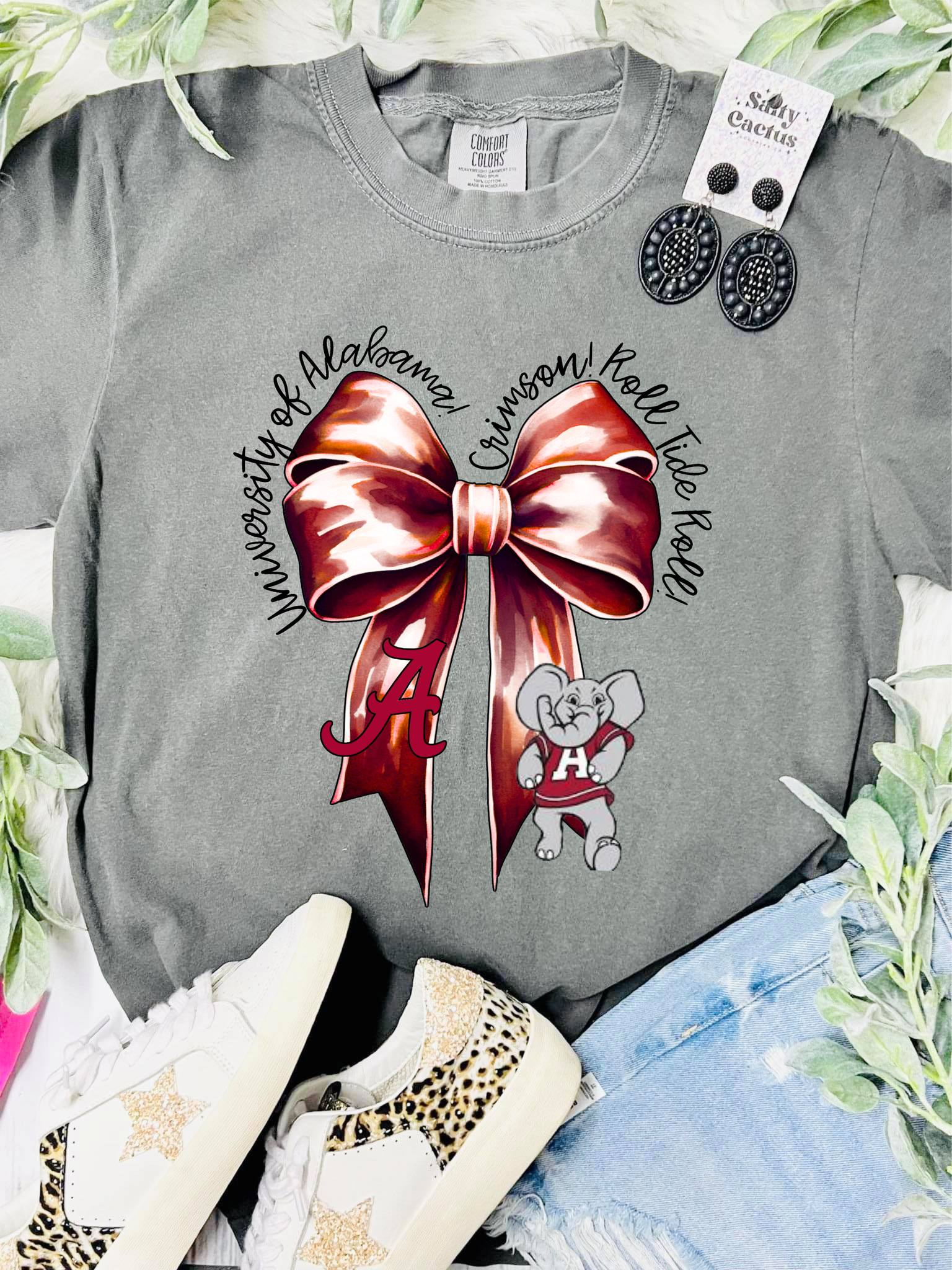 *DTF Alabama Coquette Bow Granite Comfort Color