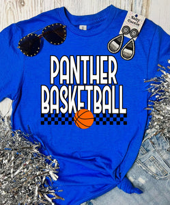 *DTF* Basketball Checkered Mascot Spirit Short Sleeve Tee