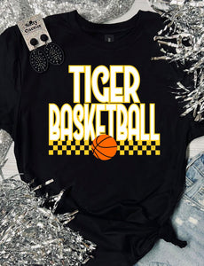 *DTF* Basketball Checkered Mascot Spirit Short Sleeve Tee
