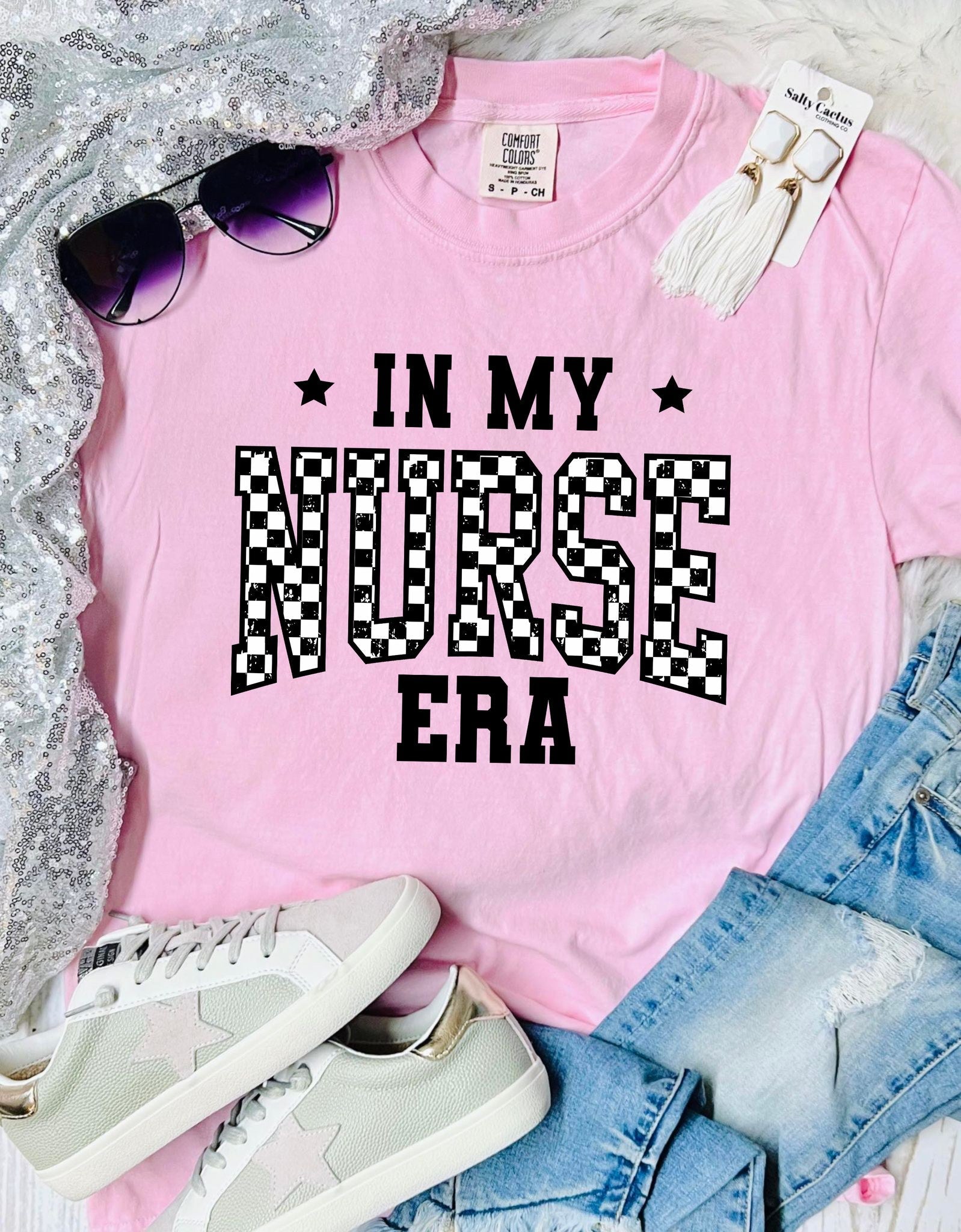 *DTF CUSTOM* Checkered In My Era Blossom Comfort Color Tee