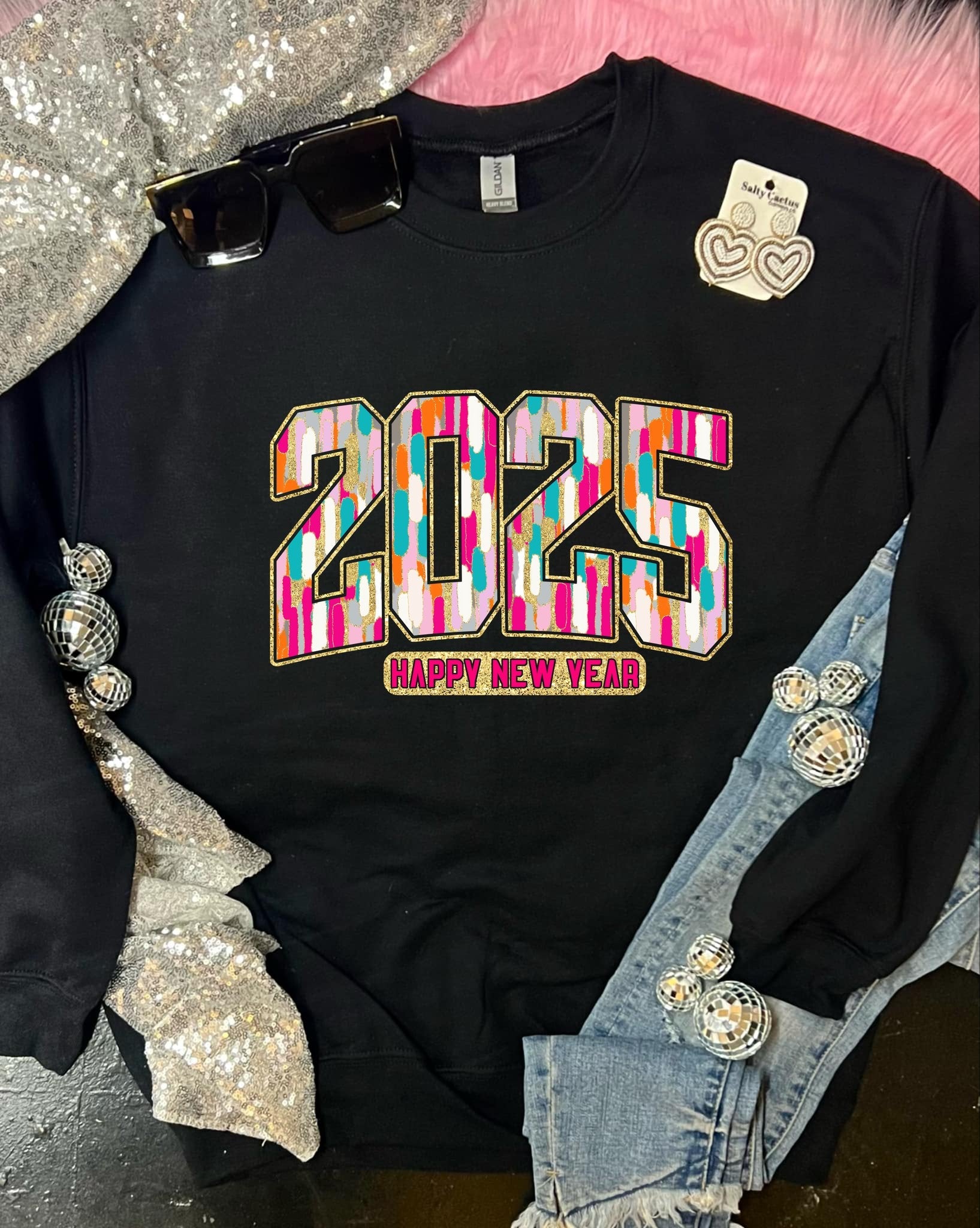 *DTF* Happy New Year Pink Watercolor 2025