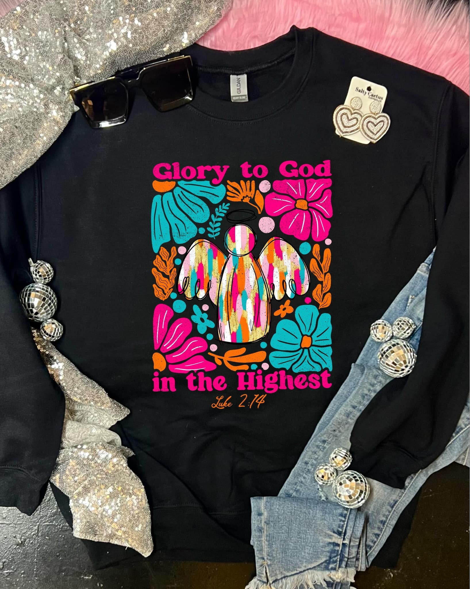 *DTF* Glory To God In The Highest Black Sweatshirt