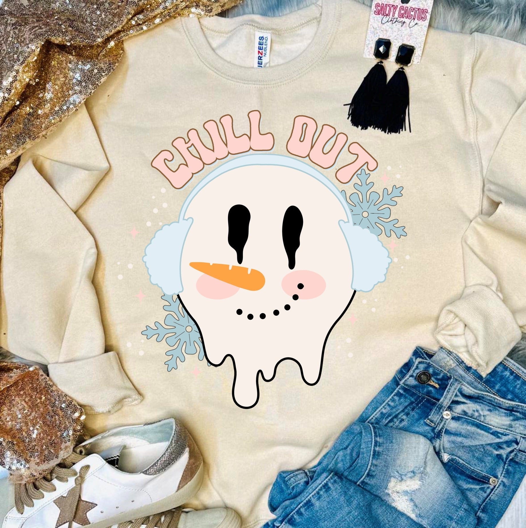 *DTF* Chill Out Frosty Tan Sweatshirt