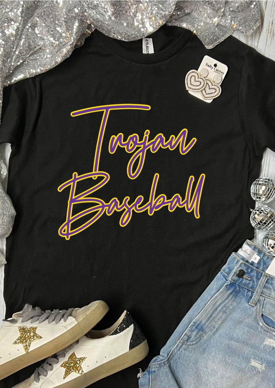 *DTF* Baseball Neon Custom Black Tee