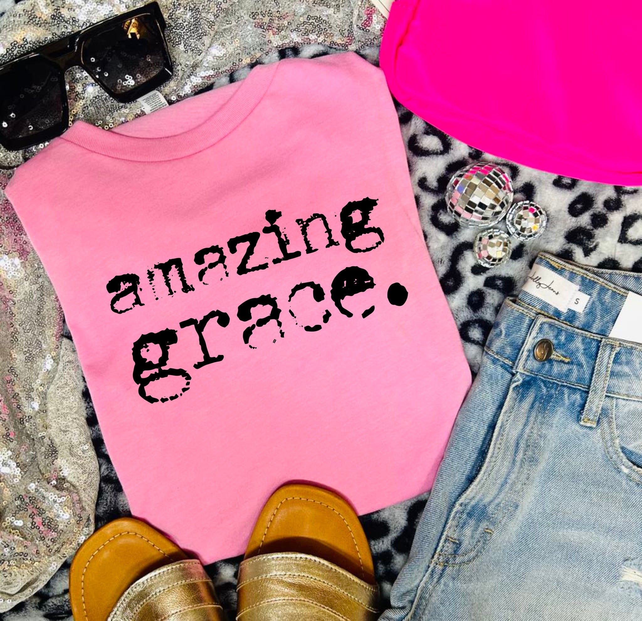 Amazing Grace Bubble Gum Pink Tee