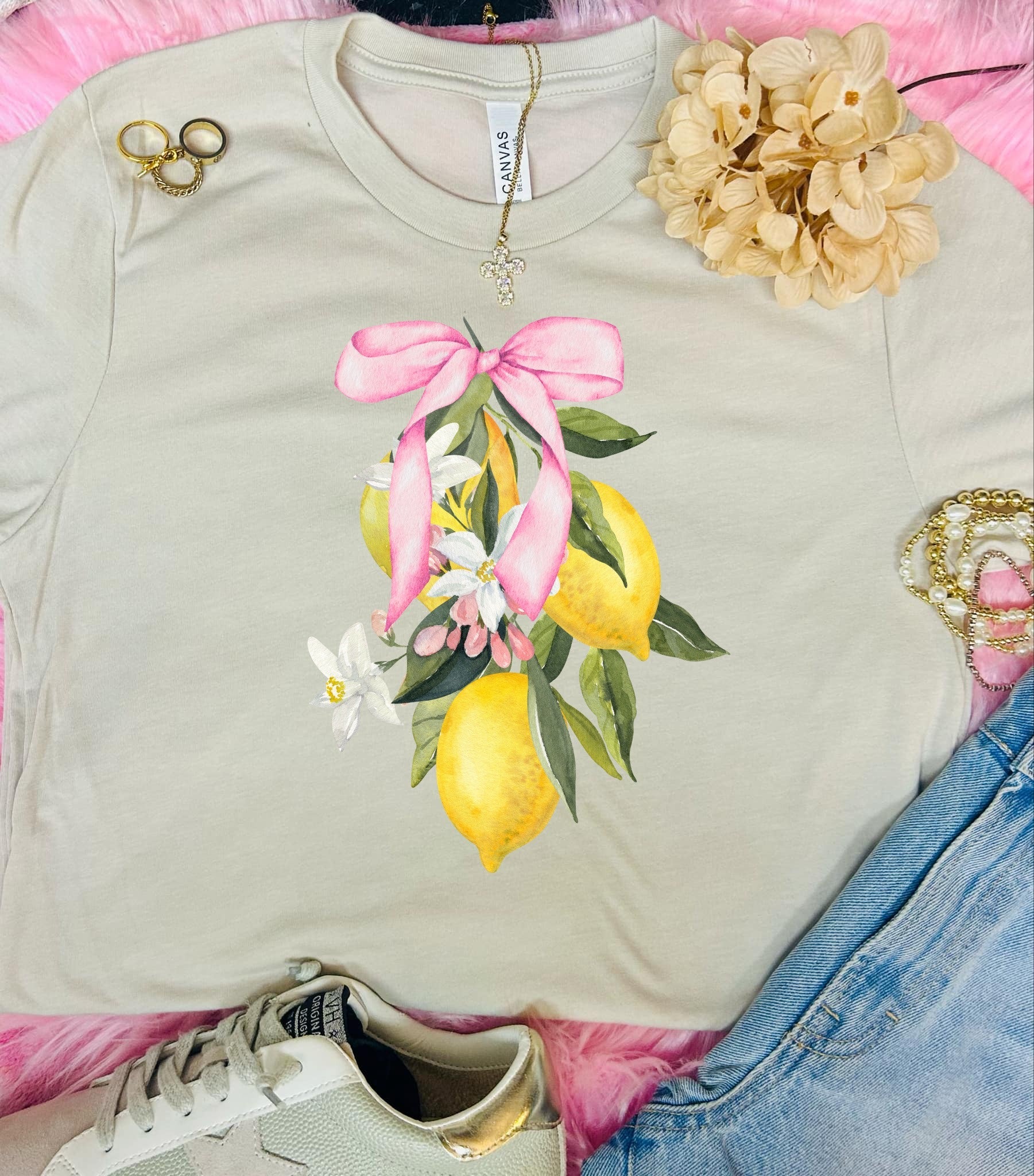 *DTF* Coquette Lemons Tan Tee