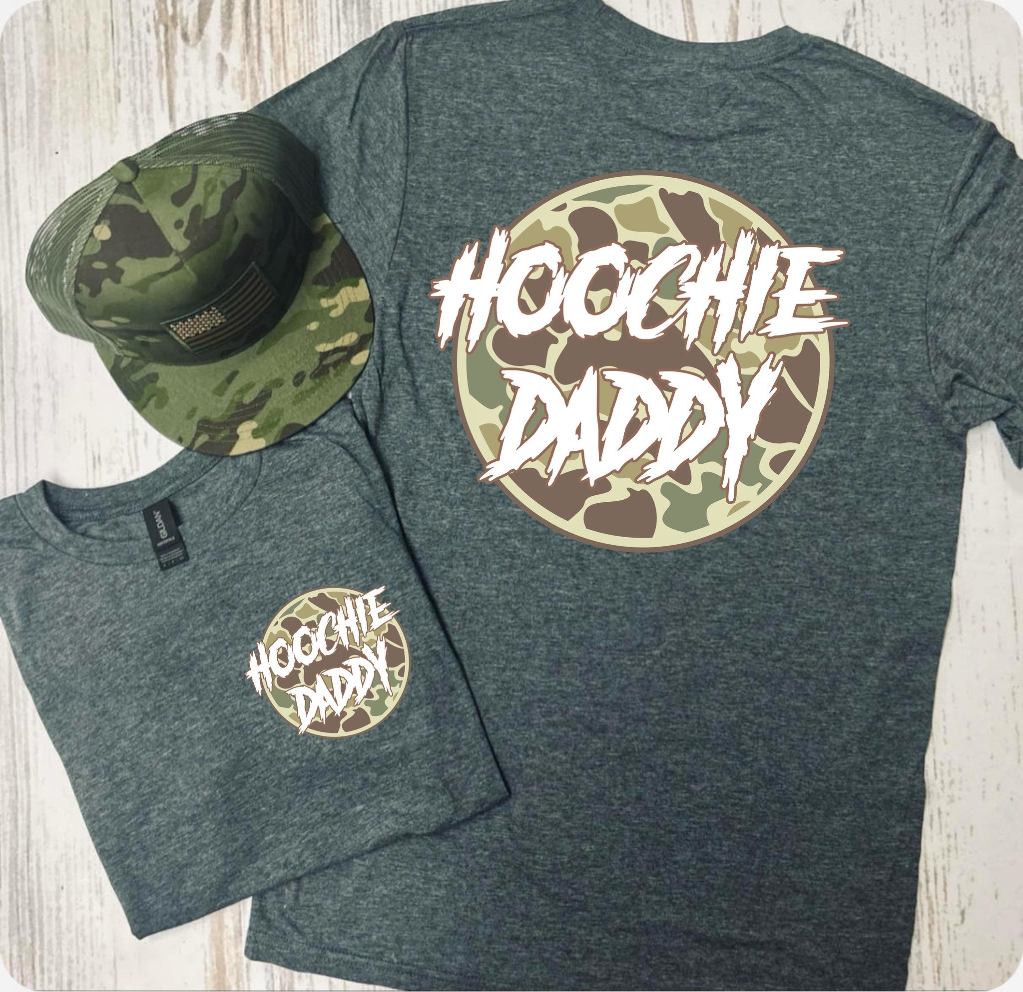 *DTF* Hoochie Daddy Dark Grey Front and Back Tee