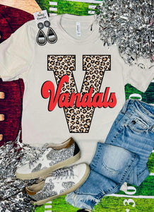 Leopard Letter Tan Tee