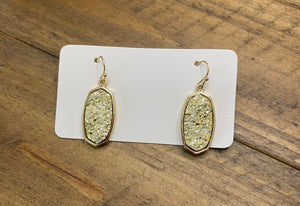 Gold Stone Drop Earrings